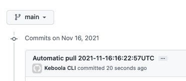 Screenshot -- A commit by Pull action