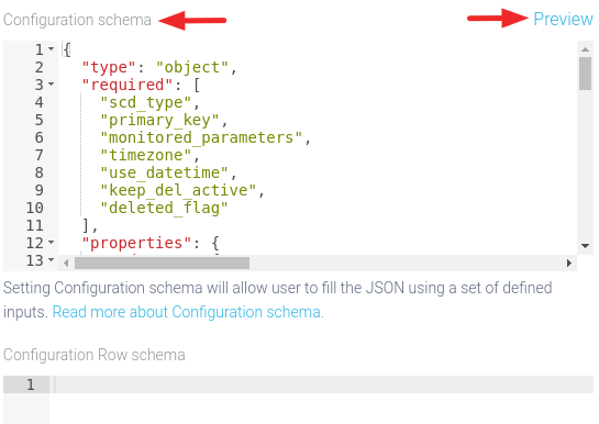 Screenshot -- Configuration schema