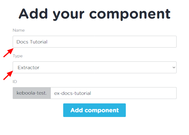 Screenshot -- Create component